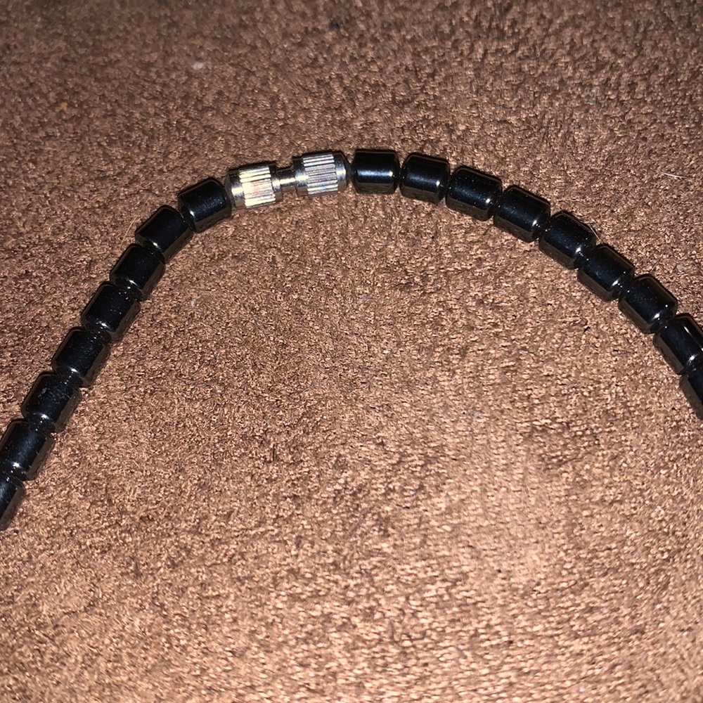 Beautiful Hermatite and Blue Stone Necklace - Picture 4 of 4